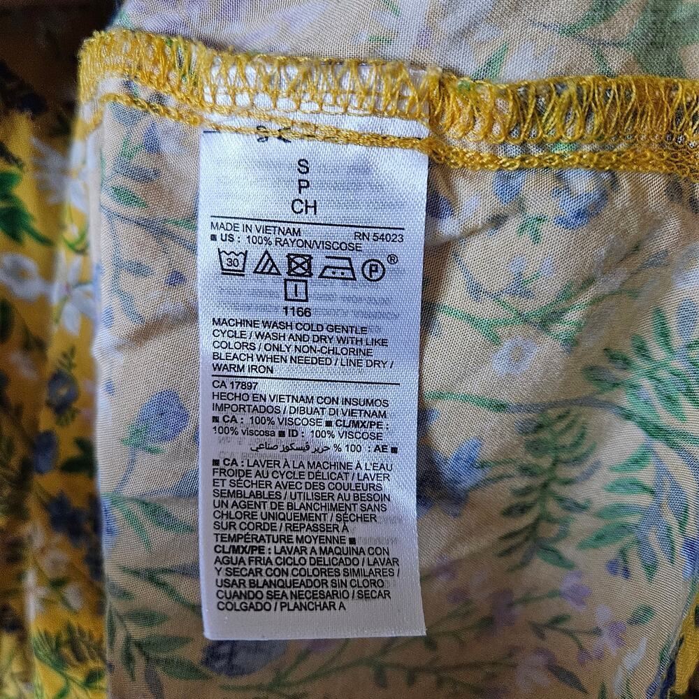 Old Navy V-Neck Maxi Shift Dress for Women Small Yellow Floral - Picture 7 of 9